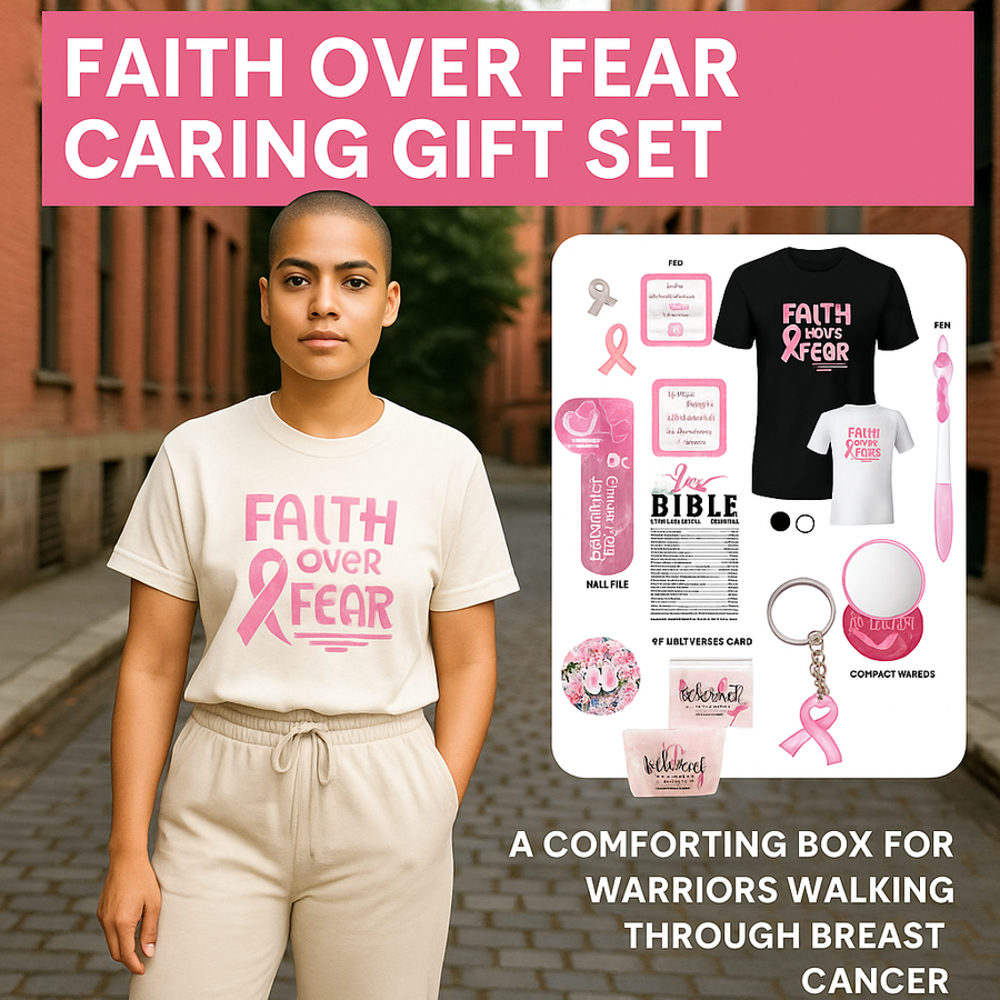 Breast Cancer Gift box Breast cancer survivor gift Breast cancer gift set breast cancer warrior gift Faith over fear breast cancer Faith over fear breast cancer