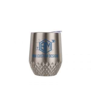 12OZ STAINLESS STEEL STEMLESS TUMBLER WITH DIAMOND PATTERN