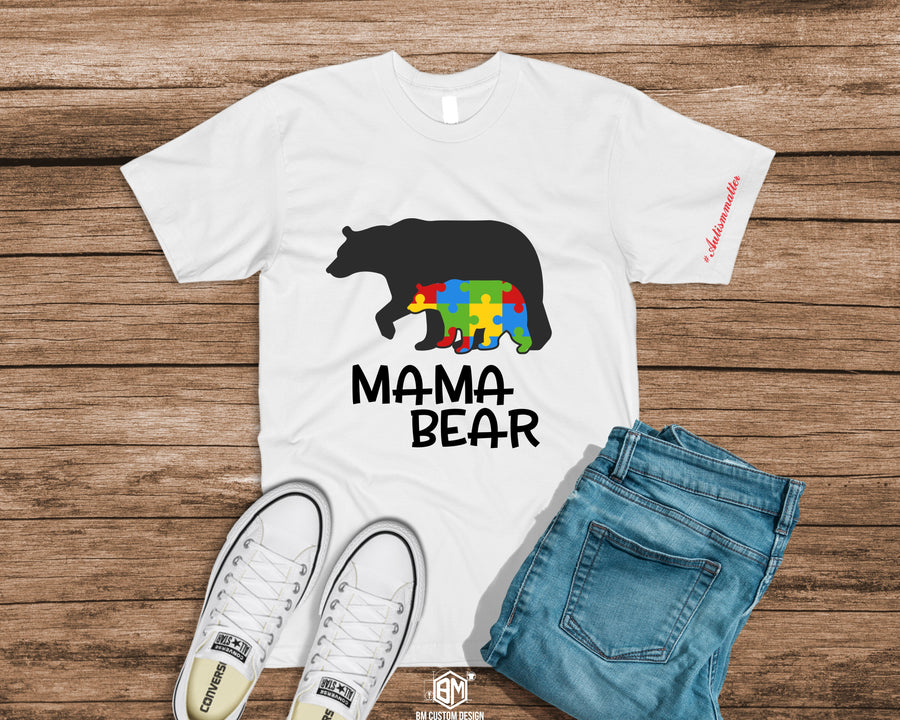 Austim Mama Bear with message - BM Custom Design