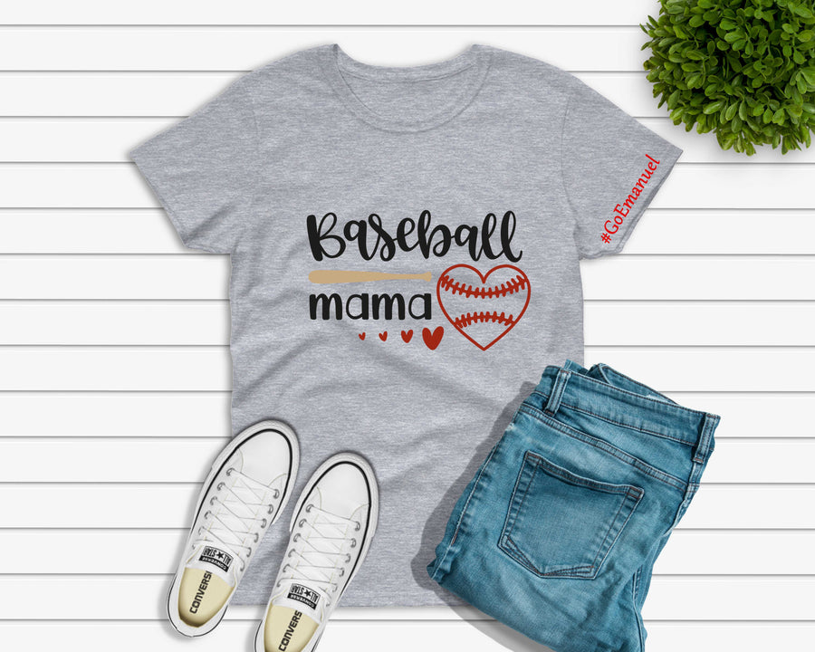 Baseball Momma With Player Name - BM Custom Design