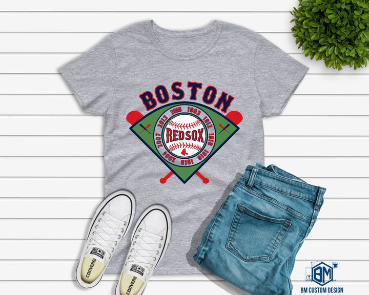 Boston All Championships Gray T-Shirt - BM Custom Design