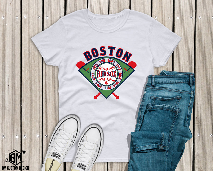 Boston All Championships White T-Shirt - BM Custom Design