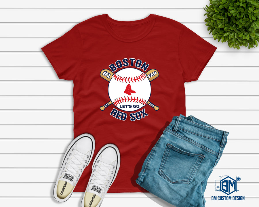 Boston Red Sox #1 Fan Red T-Shirt - BM Custom Design