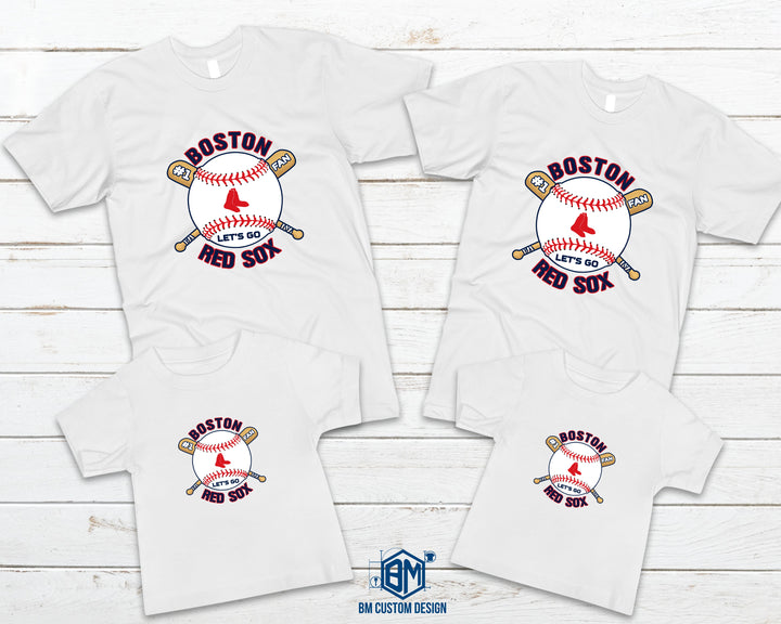 Boston Red Sox #1 Fan White T-Shirt Family - BM Custom Design