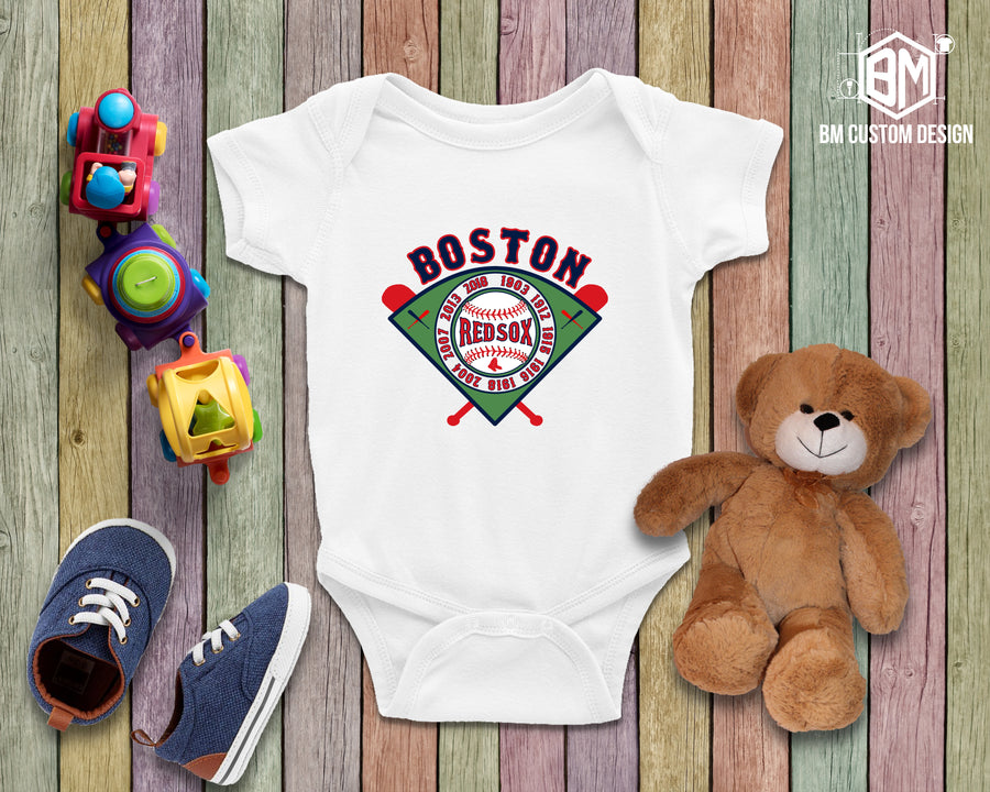 Boston Red Sox All Championships White T-Shirt Infant - BM Custom Design