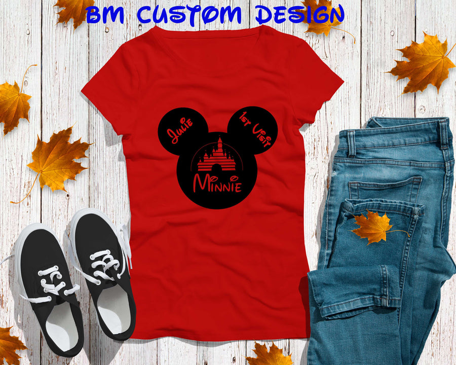 Castle+Minnie+Name 1st visit Red - BM Custom Design