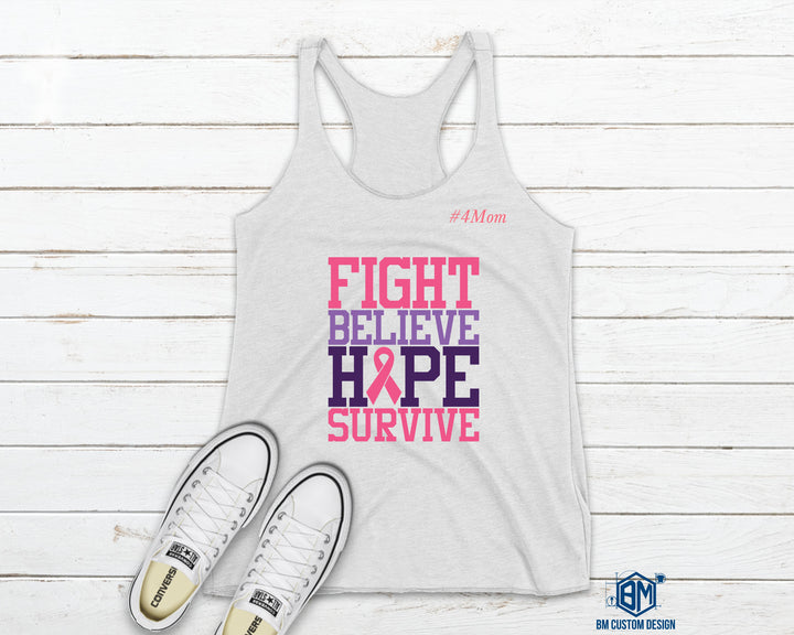 Fight Believe Hope and Survive with Name - BM Custom Design