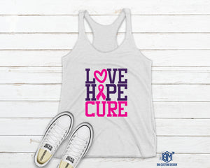 Love Hope and Cure Tank Top - BM Custom Design