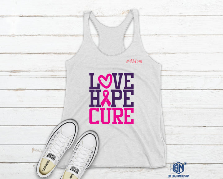 Love Hope and Cure with Name Tank Top - BM Custom Design