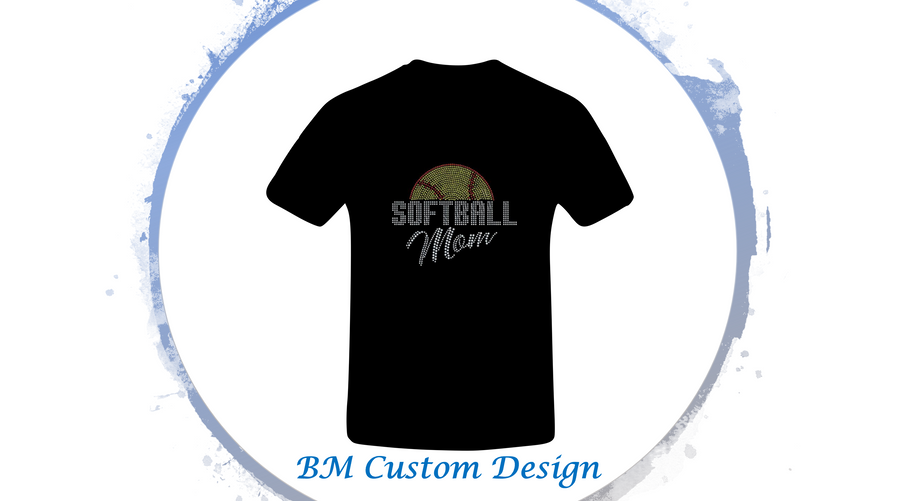 Softball Mom Multicolor Rhinestones - BM Custom Design