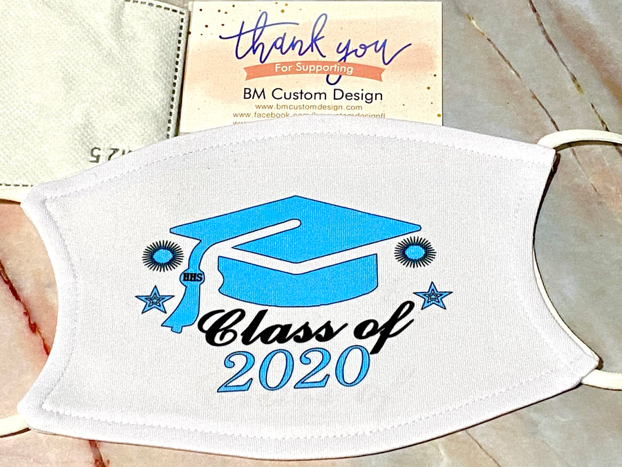 Class 2020 Personalized Face Cover with 2 filters