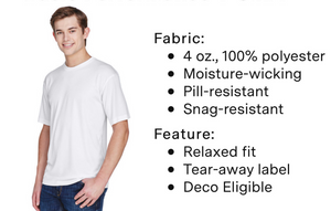 Blank Sublimation Cool and Dry T-shirt 100% Polyester