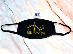 Faith Hope Love Personalized Face Mask