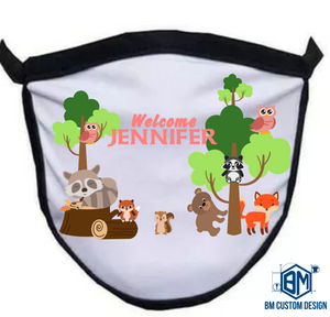 Baby Arrival Animal Woodland There Facemask